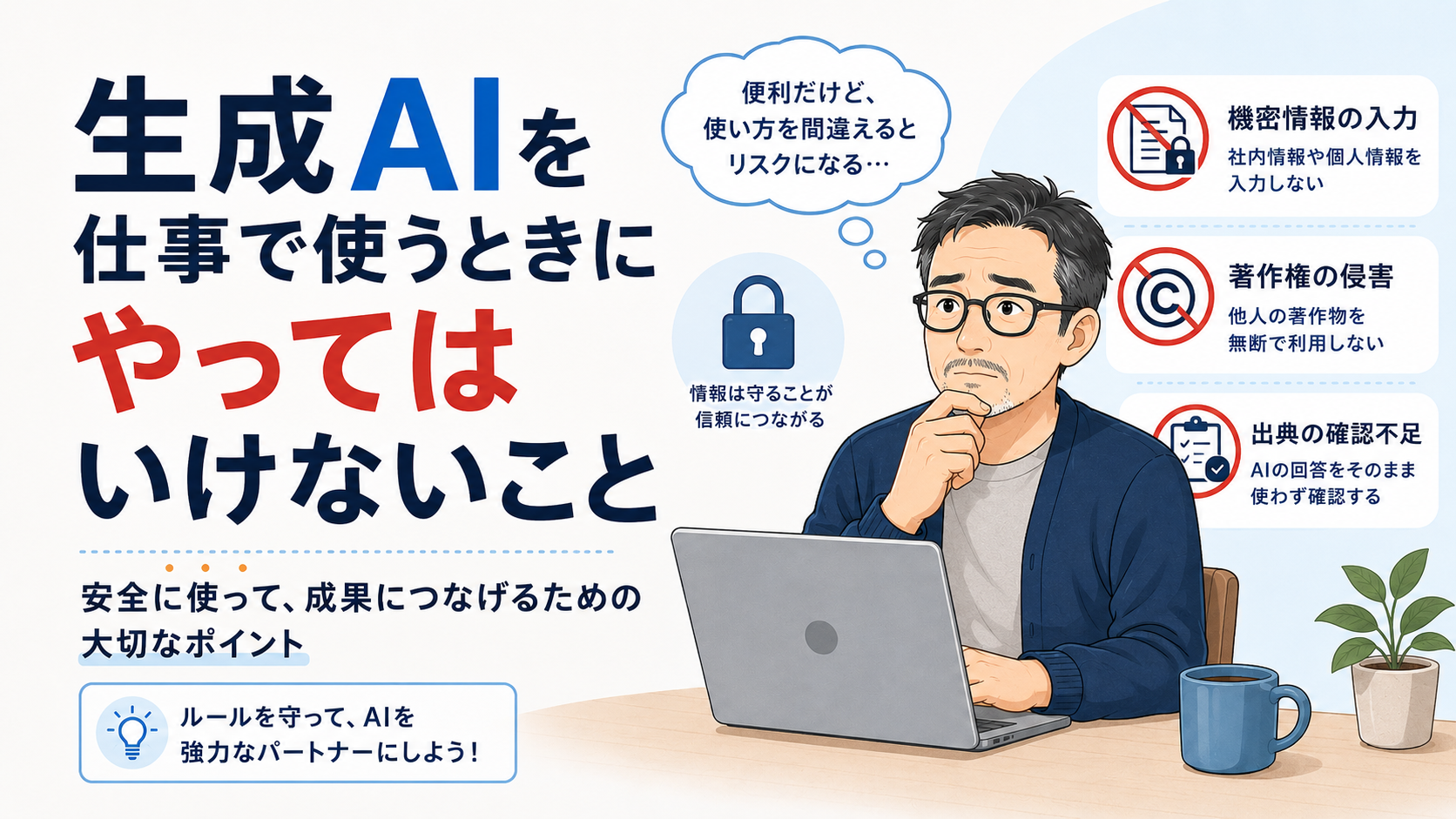 保護中: 生成AIを仕事で使うときにやってはいけないこと
